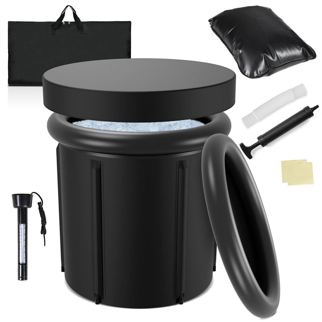 Eisbad 80x78cm faltbar Schwarz Staubschutz Tragetasche für zu Hause und Outdoor