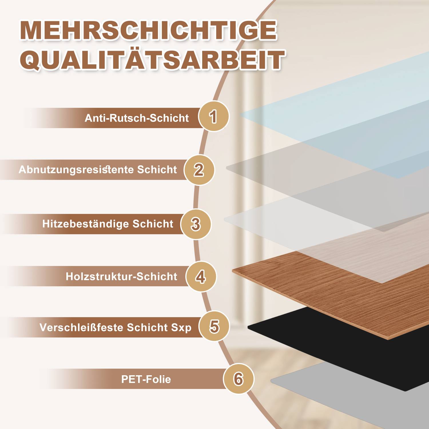 Vinyl Laminat 2,51 m² Selbstklebend Holzbraun 18 Stück Holz Nachbildung Dielen Design Bodenbelag gefühlsecht