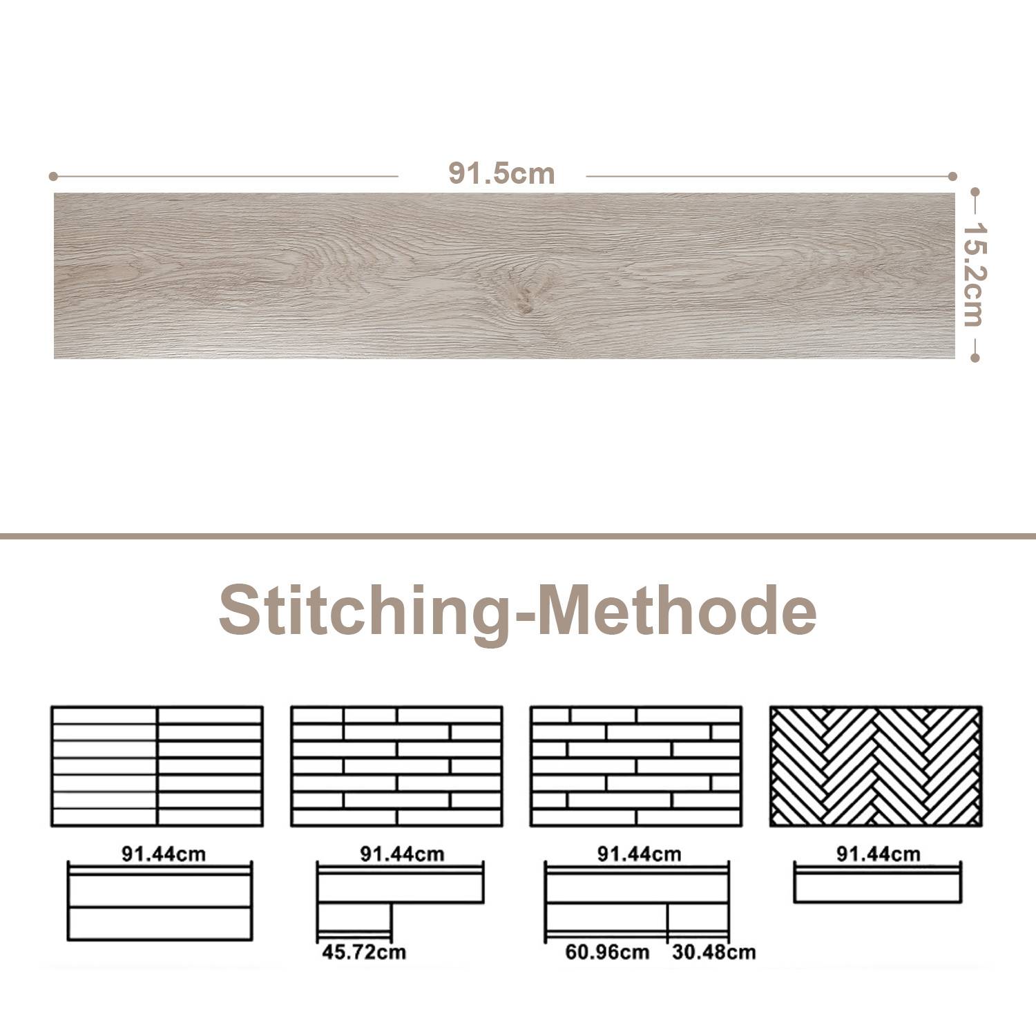 3 m² PVC Vinylboden Bodenbelag Vinyl Laminat Selbstklebend Dielen Planke Rutschfest Wasserfest 21 Stück Vinyl-Dielen Holzmaserung Dielen (Hellgrau)