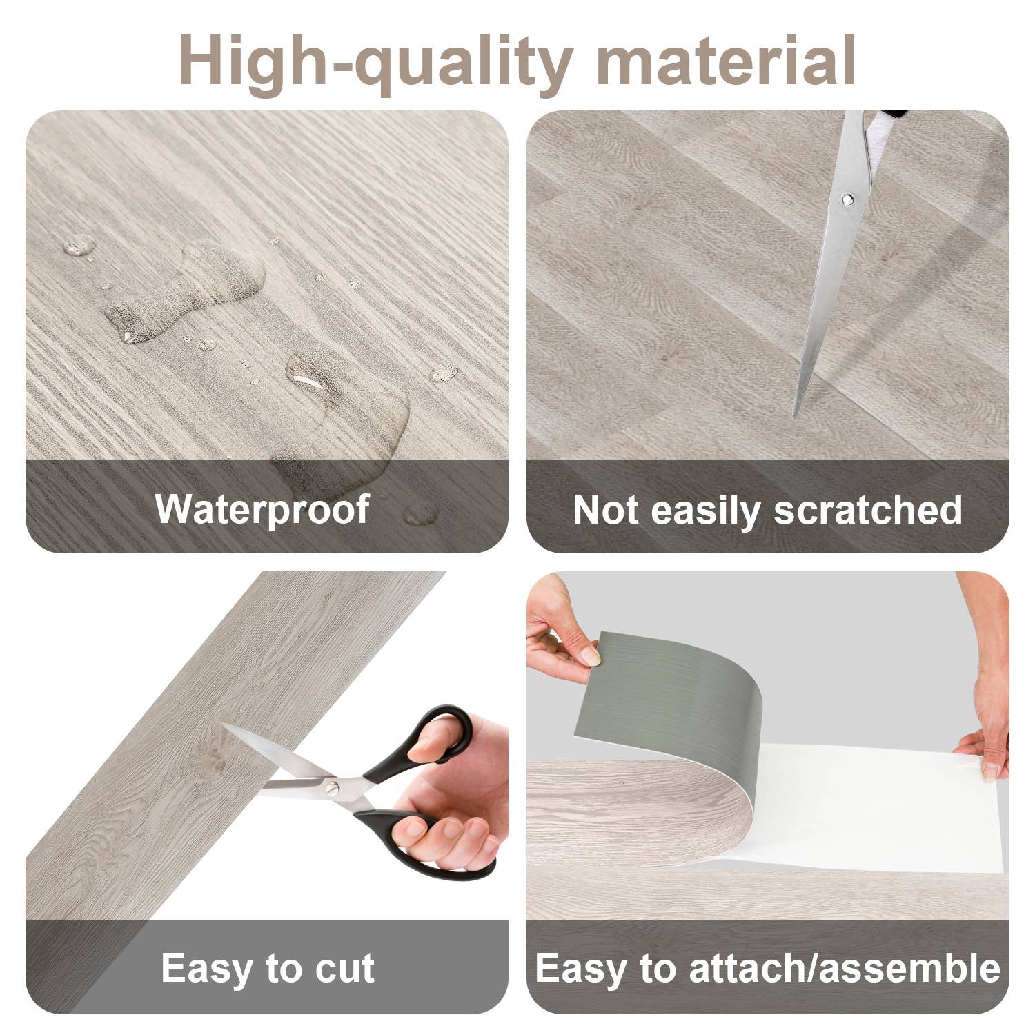 Vinyl Laminat 1 m² Selbstklebend Weiße Eiche 7 Stück Holz Nachbildung Dielen Design Bodenbelag gefühlsecht
