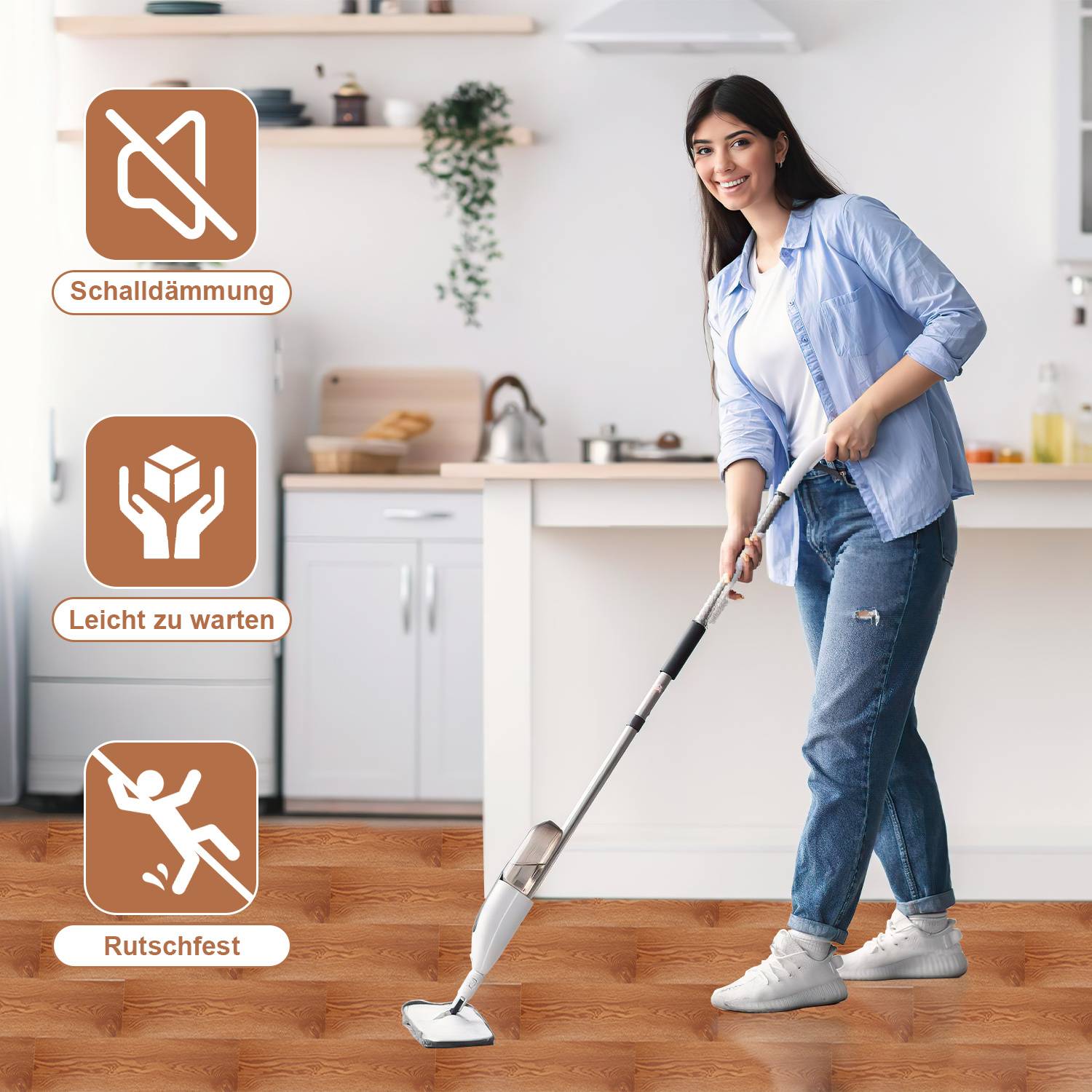 Vinyl Laminat 1 m² Selbstklebend Warme Eiche 7 Stück Holz Nachbildung Dielen Design Bodenbelag gefühlsecht