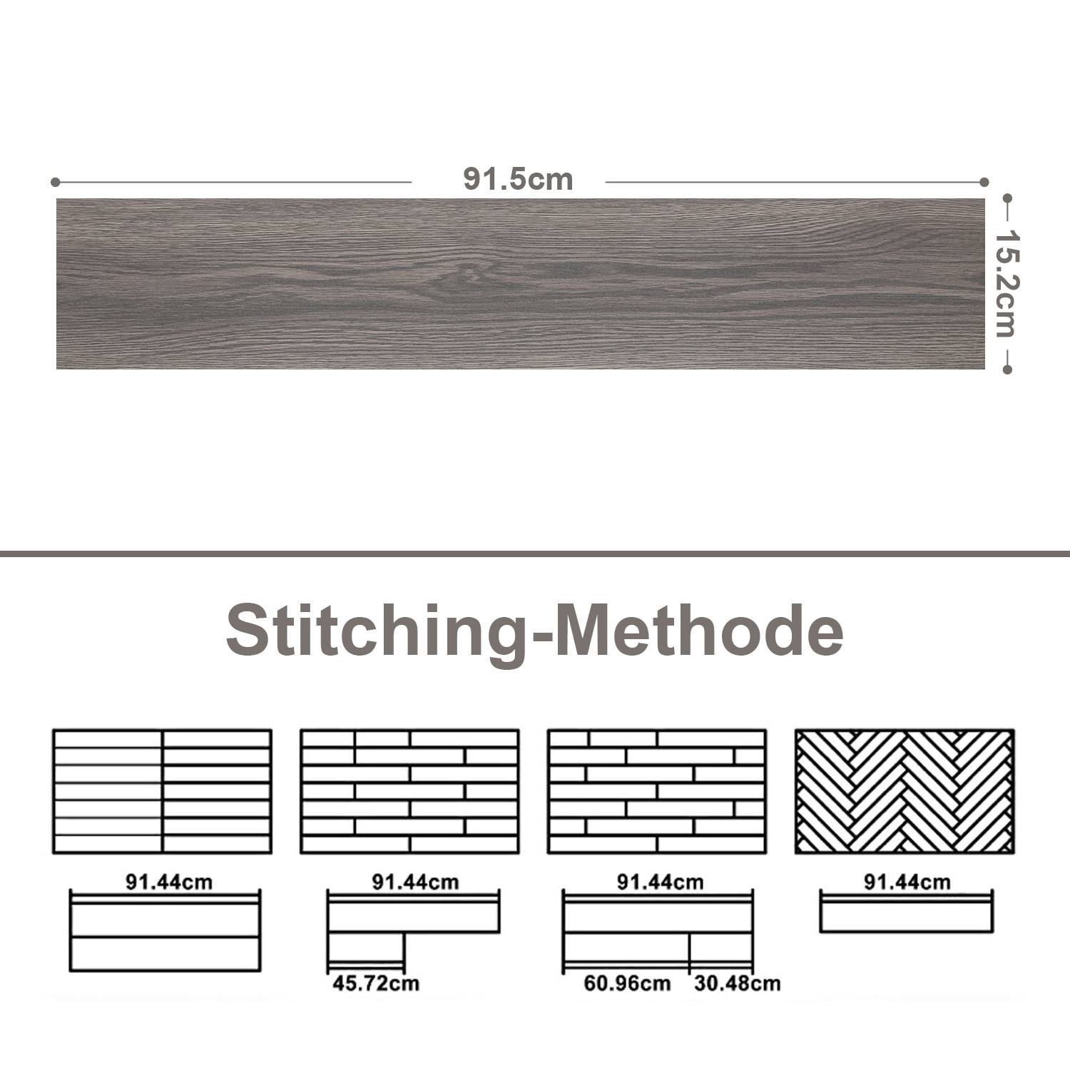 1 m² PVC Vinylboden Bodenbelag Vinyl Laminat Selbstklebend Dielen Planke Rutschfest Wasserfest 7 Stück Vinyl-Dielen Holzmaserung Dielen (Dunkelgrau)