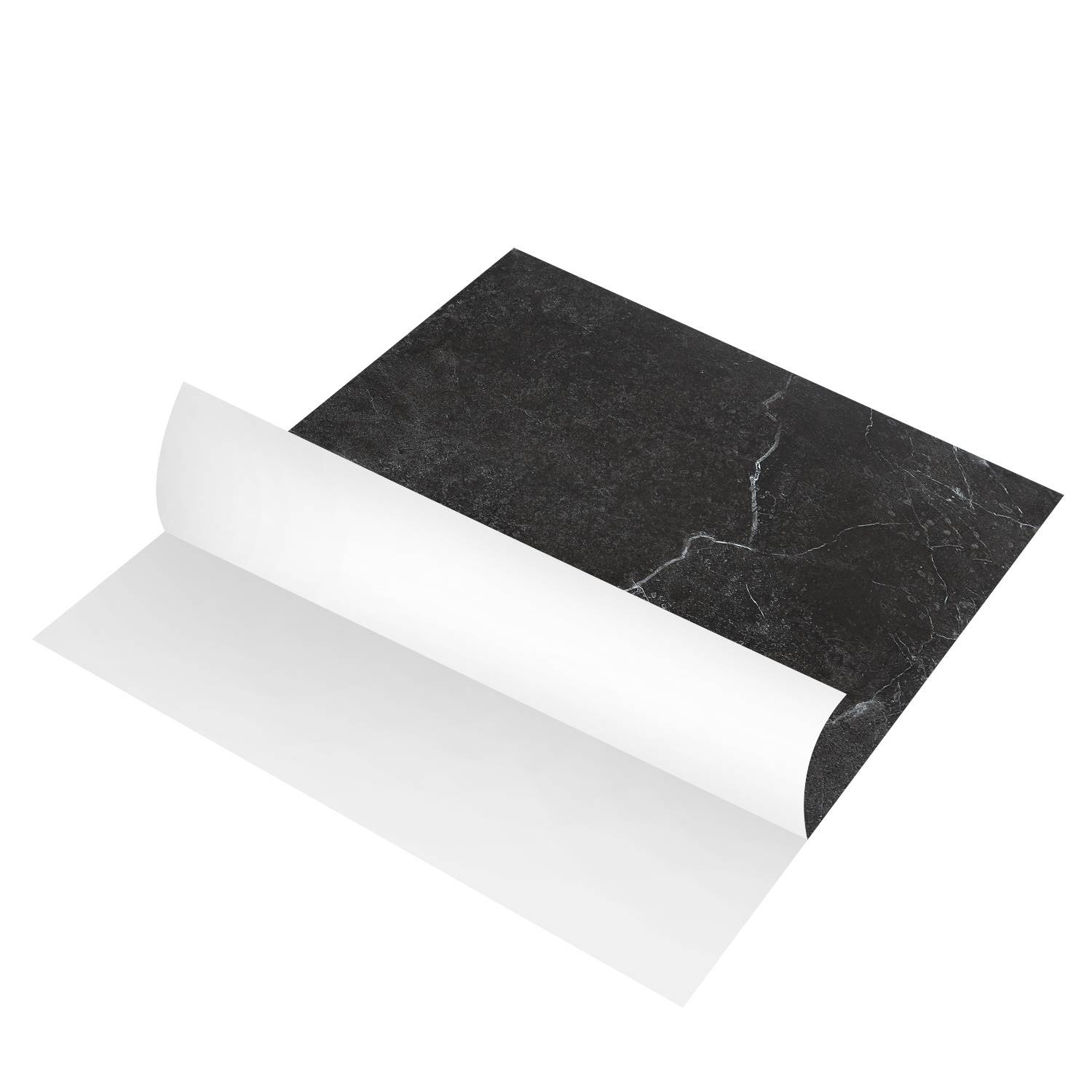Vinyl Bodenfliesen 1 m² Selbstklebend Marmor Schwarz 11 Stück Marmor Nachbildung Fliesen Design Bodenbelag gefühlsecht