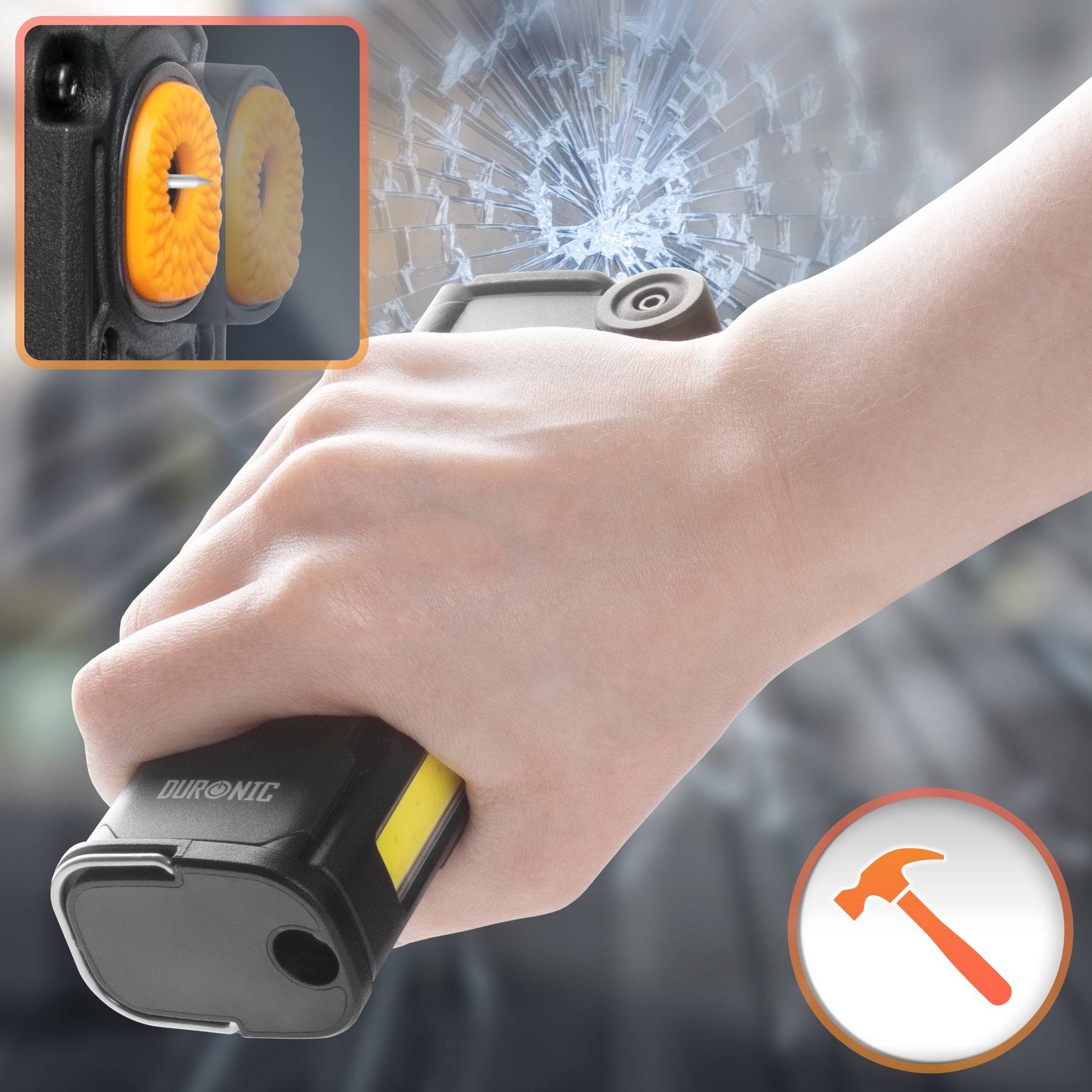 Duronic CT51 Rettungswerkzeug Auto, 6-in-1 Notfall Kit, Gurtschneider, Nothammer