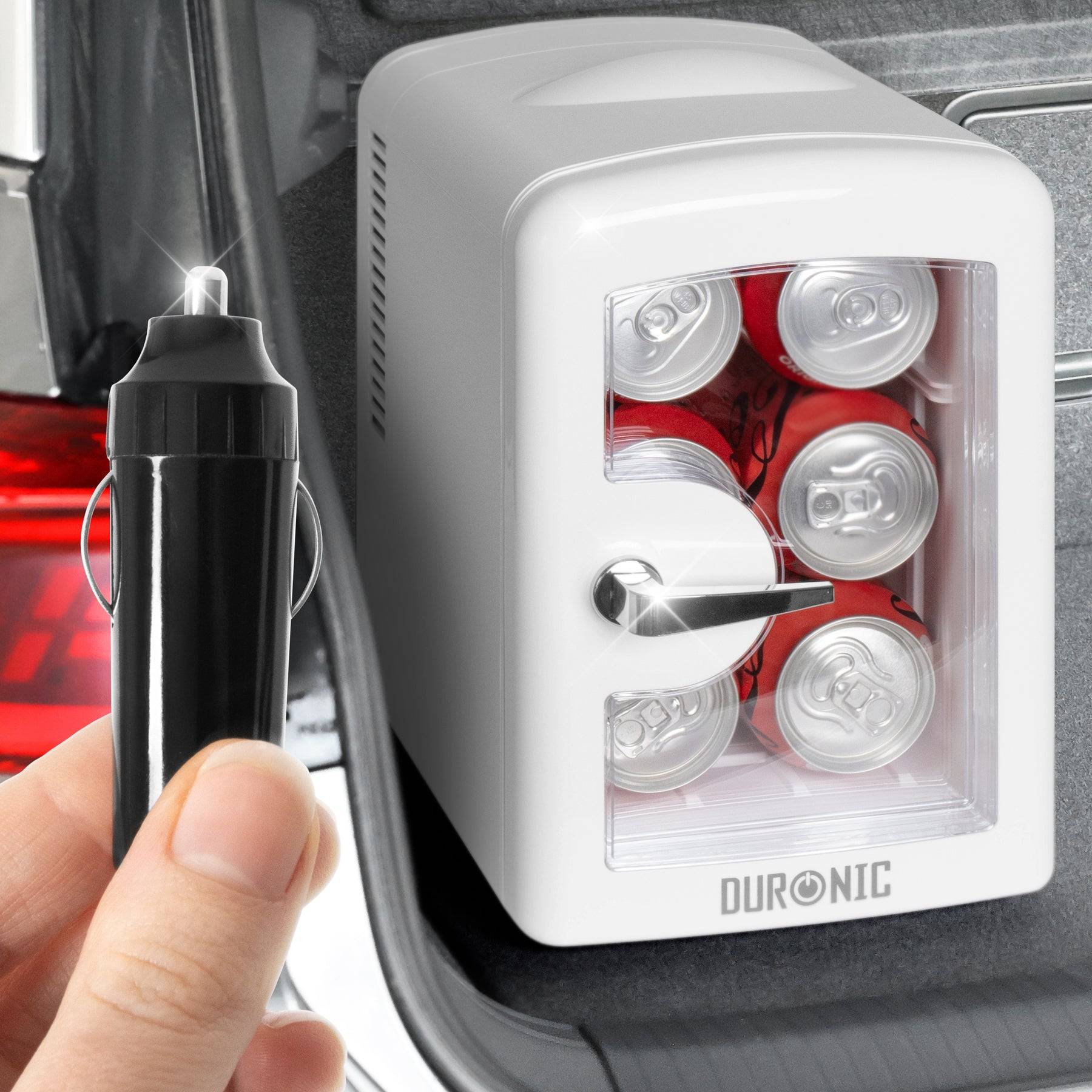 Duronic MFW4 WE Mini Kühlschrank, 4 L Getränkekühlschrank für bis zu 6 Dosen