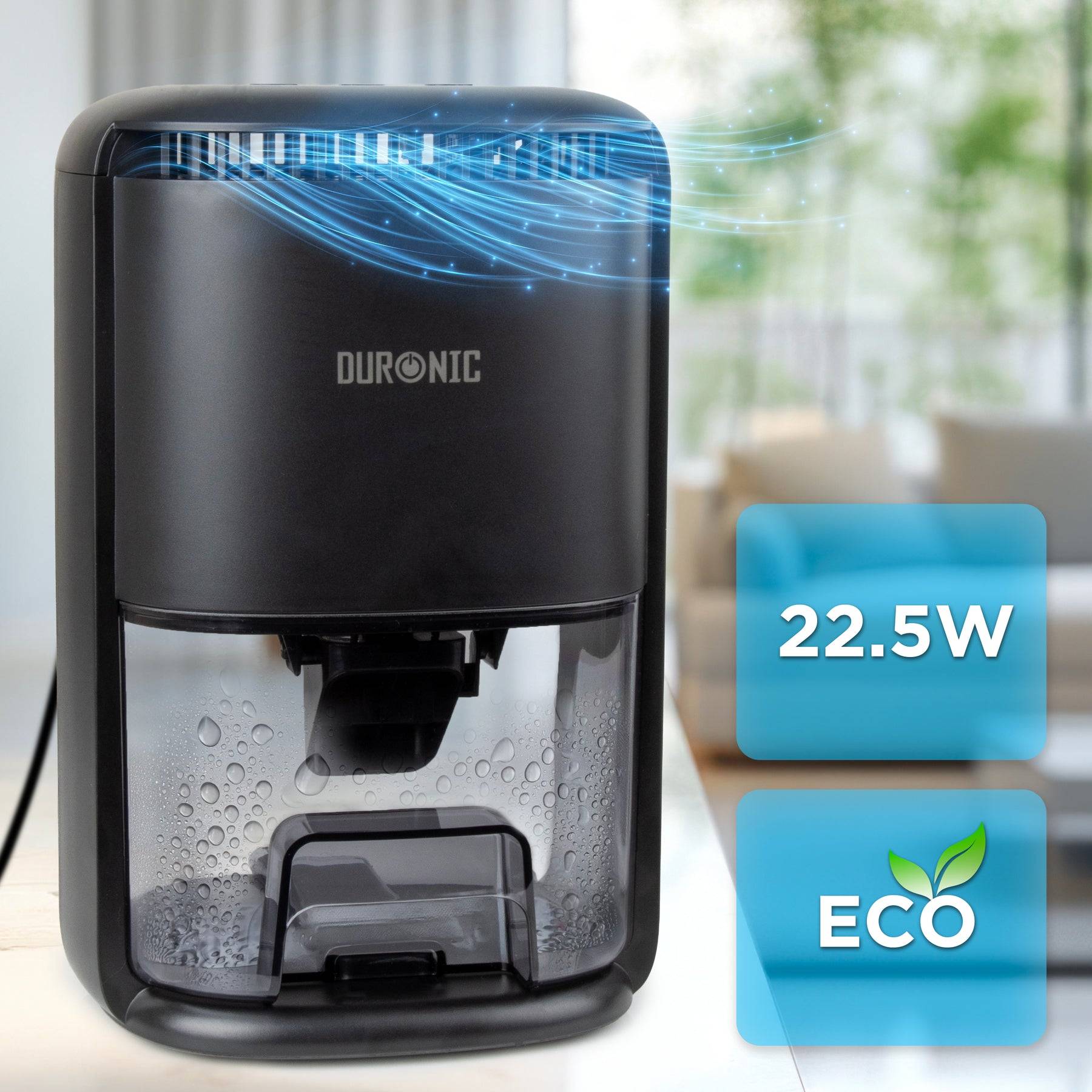 Duronic DH07 BK Luftentfeuchter, elektrischer Lufttrockner gegen Schimmelbildung