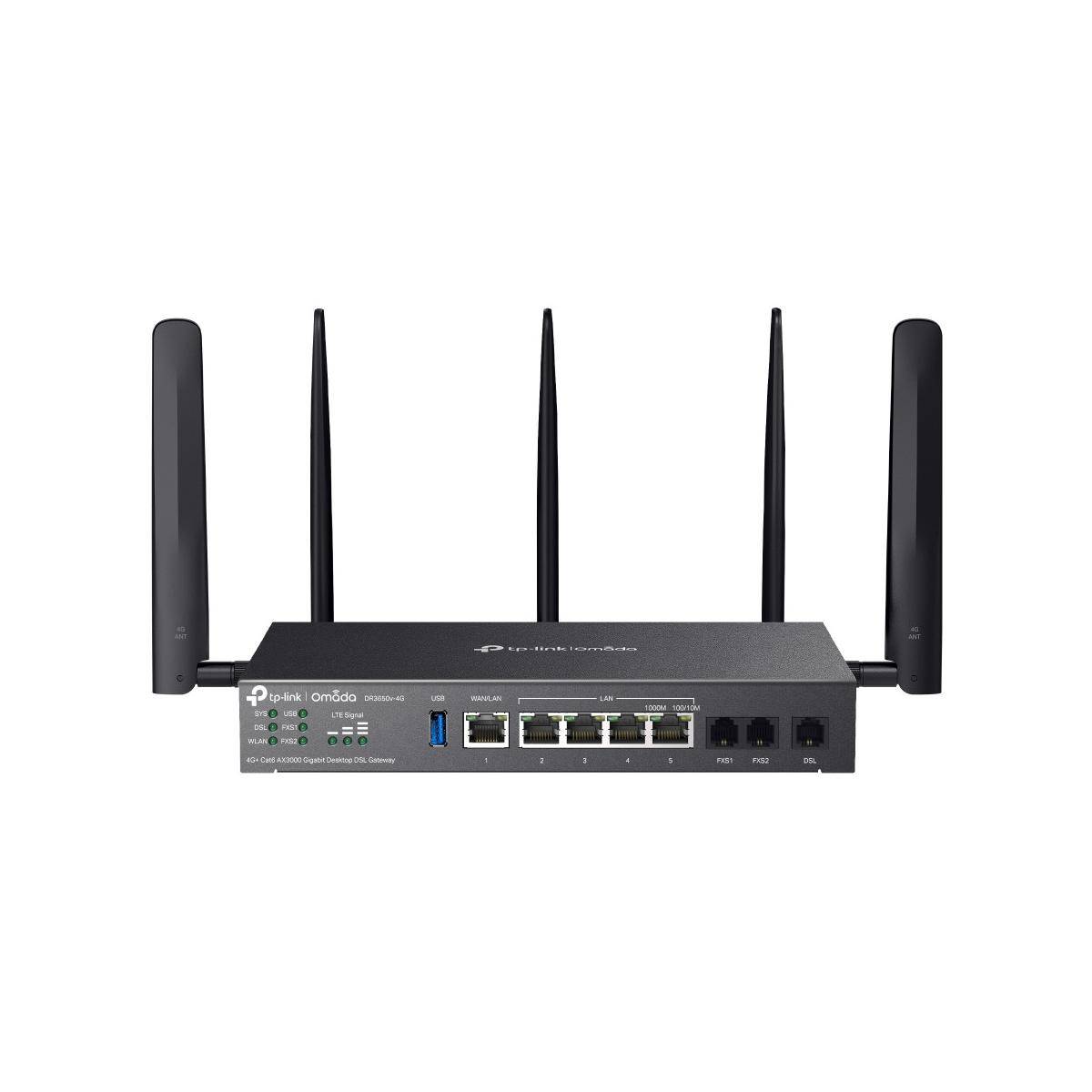 DR3650v-4G – Omada 4G+ Cat6 AX3000 Wi-Fi 6 Gigabit Desktop DSL Gateway