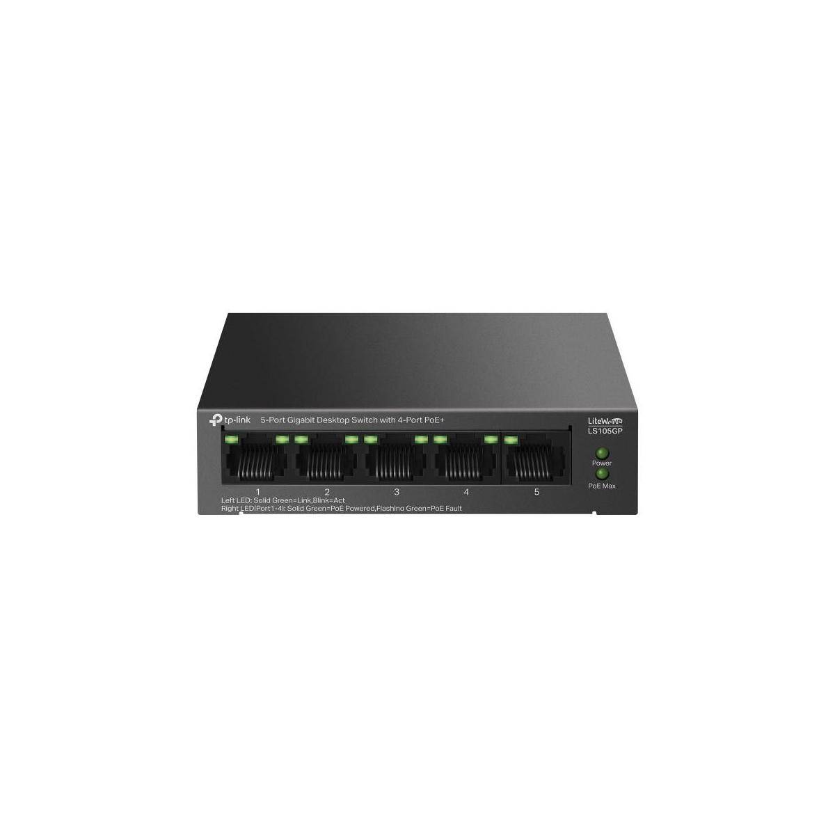 LS105GP - 5-Port Gigabit Desktop Switch mit 4 PoE+-Ports