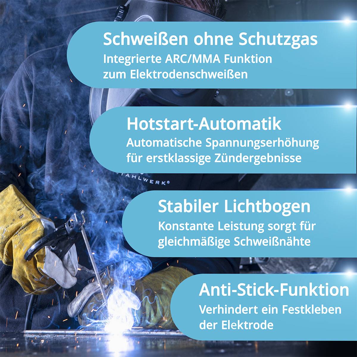 STAHLWERK Schweißgerät AC/DC WIG 200 Puls CUT ST 200 A
