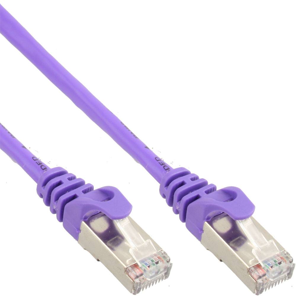 InLine® 72550P Patchkabel, SF/UTP, Cat.5e, purple, 0,5m