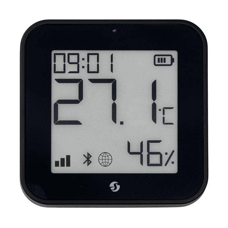 Shelly BLU ZB H&T, Temperatur- und Luftfeuchtesensor, E-Ink Display, Zigbee, Bluetooth, schwarz