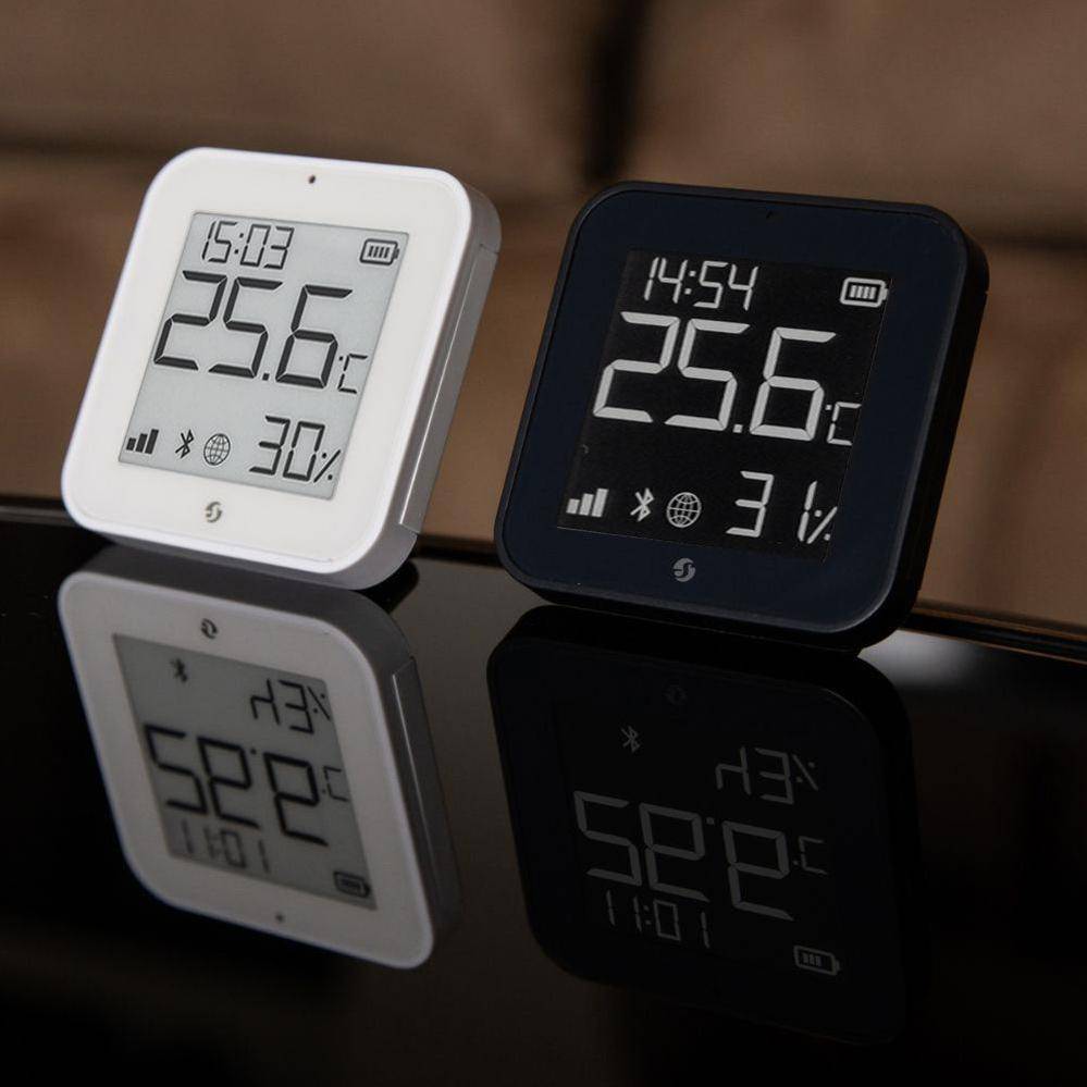 Shelly BLU ZB H&T, Temperatur- und Luftfeuchtesensor, E-Ink Display, Zigbee, Bluetooth, schwarz
