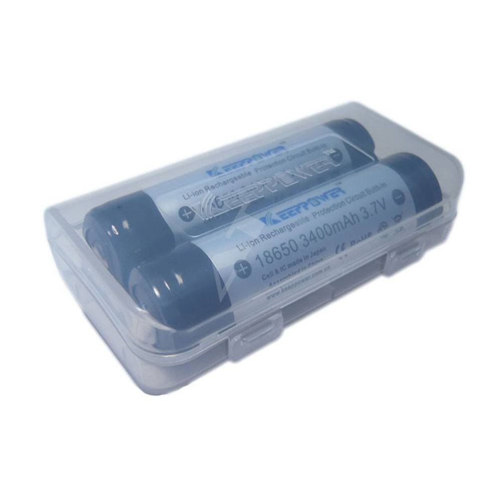 Keeppower Batteriecase für 2x 18650 geschützte Akkus - Doppelbox