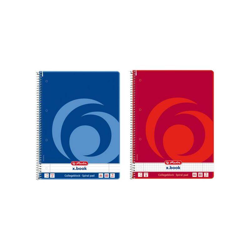 herlitz Collegeblock "x.book" DIN A4, kariert, 80 Blatt
