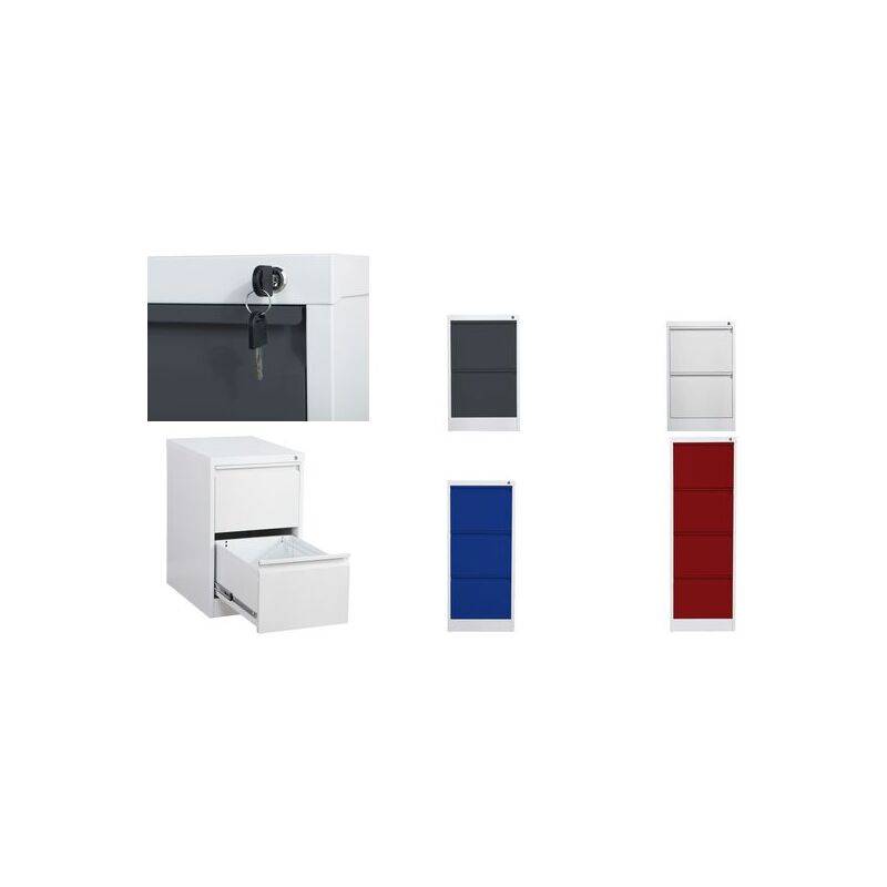 phoenix Aktenschrank FC1004GBK, 4 Schubladen, hellgrau/blau