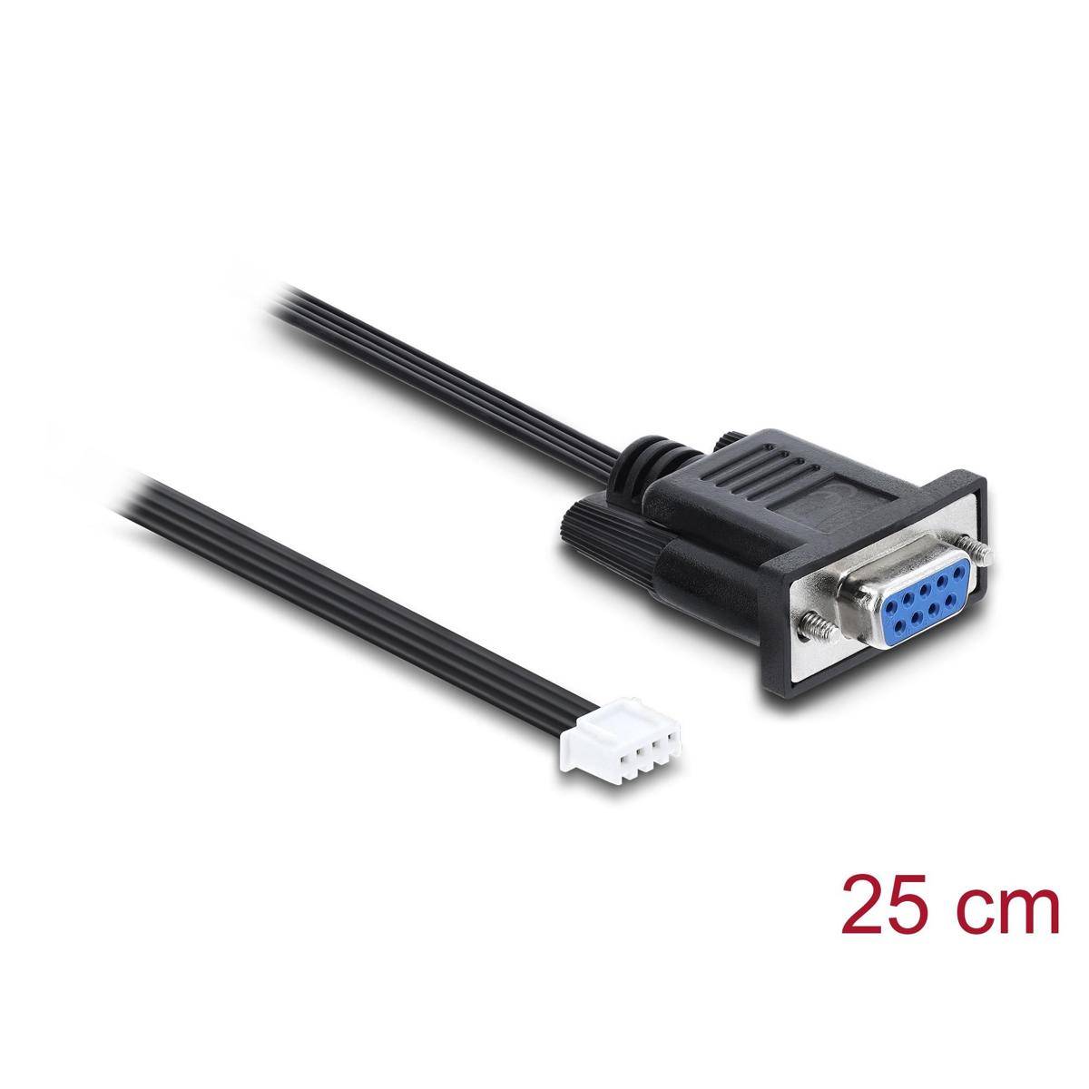 91290 - Delock Serielles Anschlusskabel RS-232 D-Sub 9 Buchse zu JST XH 4 Pin Pfostenbuchse, 25 cm