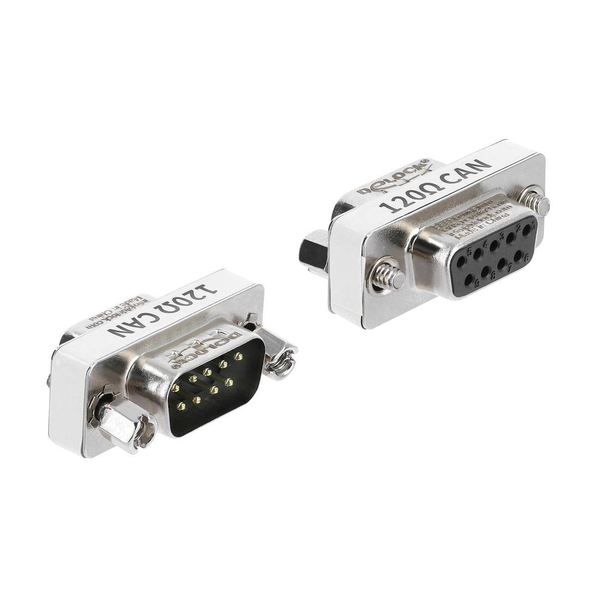 91581 - Delock D-Sub 9 Pin CAN Bus Adapter Stecker zu Buchse 120 Ohm Abschlusswiderstand