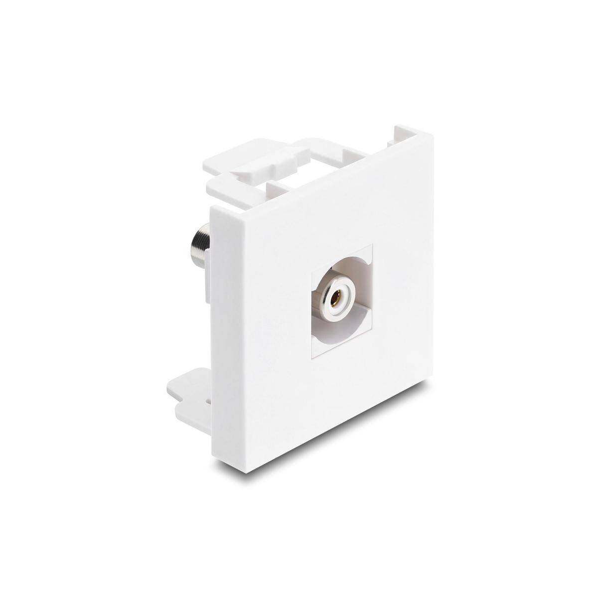 91816 - Delock Easy 45 Modul Cinch Buchse zu Cinch Buchse weiß / weiß