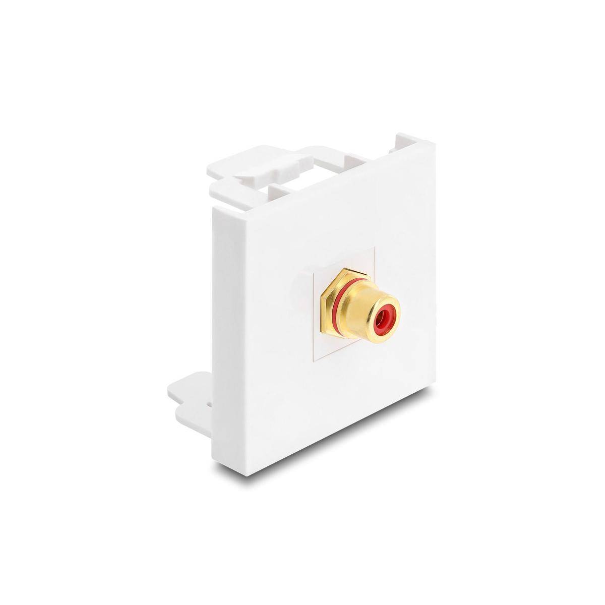 91818 - Delock Easy 45 Modul Cinch Buchse zu Cinch Buchse, vergoldet, rot / weiß