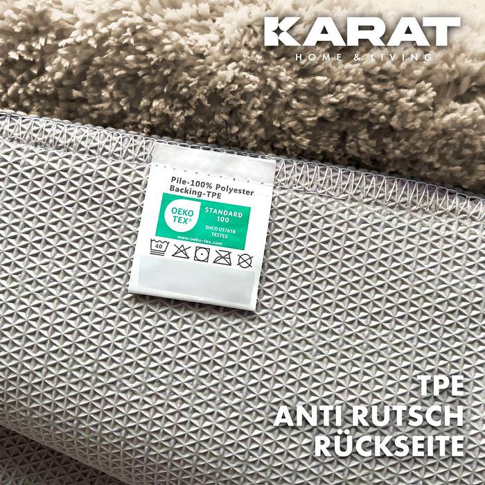 KARAT Badematte Atlantis - weicher & rutschsicherer Badvorleger - schnelltrocknend & pflegeleicht - 40 x 60 cm - Beige