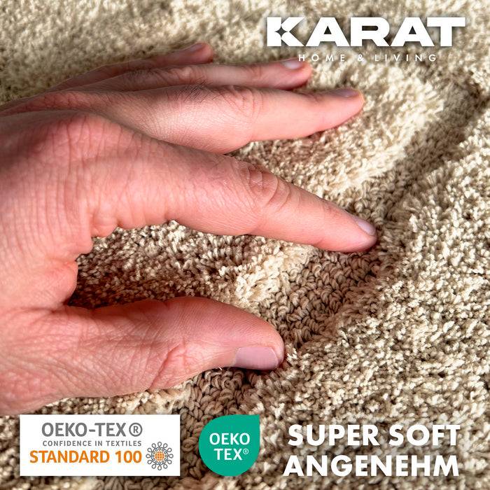 KARAT Badematte Atlantis - weicher & rutschsicherer Badvorleger - schnelltrocknend & pflegeleicht - 50 x 80 cm - Beige