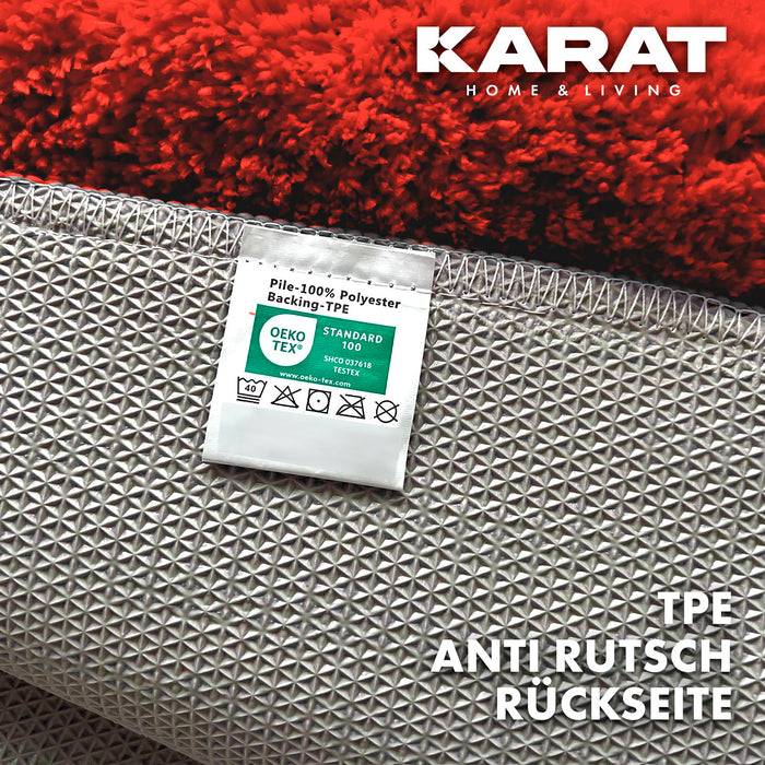 KARAT Badematte Atlantis - weicher & rutschsicherer Badvorleger - schnelltrocknend & pflegeleicht - 60 x 100 cm - Rot