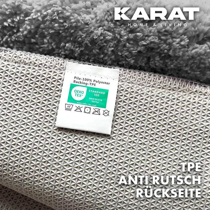 KARAT Badematte Atlantis - weicher & rutschsicherer Badvorleger - schnelltrocknend & pflegeleicht - 40 x 60 cm - Silbergrau