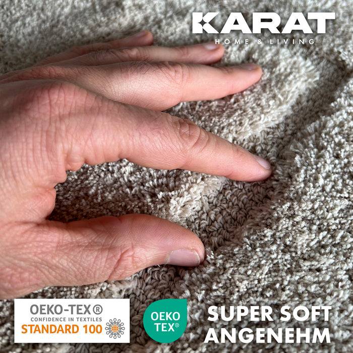 KARAT Badematte Atlantis - weicher & rutschsicherer Badvorleger - schnelltrocknend & pflegeleicht - 60 x 100 cm - Silbergrau