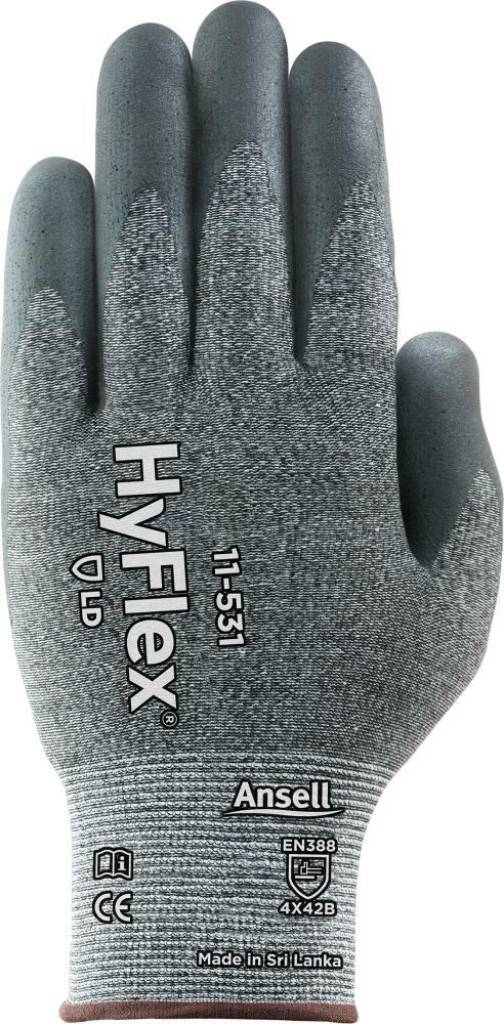 Montagehandschuh HyFlex 11-531Zulassung/Norm EN 3882016, EN 4202003 A12009Eigenschaften Sehr leichtes Material Hohe Griffsicherheit Abriebfe