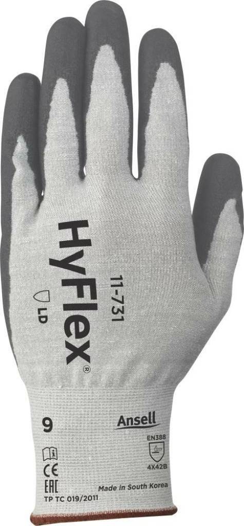 Schnittschutzhandschuh HyFlex 11-731Zulassung/Norm EN 3882016, EN 4202003 A12009, Kompatibel mit der REACH-VerordnungEigenschaften GriffsicherAusf