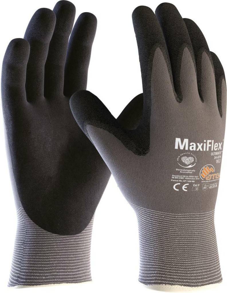 MaxiFlex Ultimate� Nylon-Strickhandschuhe 34-874Ausführung MaxiFlex Ultimate� ist ein Montagehandschuh der für trockene Umgebungen entwickelt wu