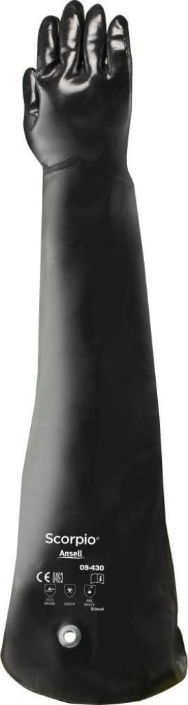Chemikalienschutzhandschuh AlphaTec 09-430Zulassung/NormEN 3882016, EN ISO 374-12016, EN ISO 374-52016, EN 407, EN3882003-3121, EN3742003 und