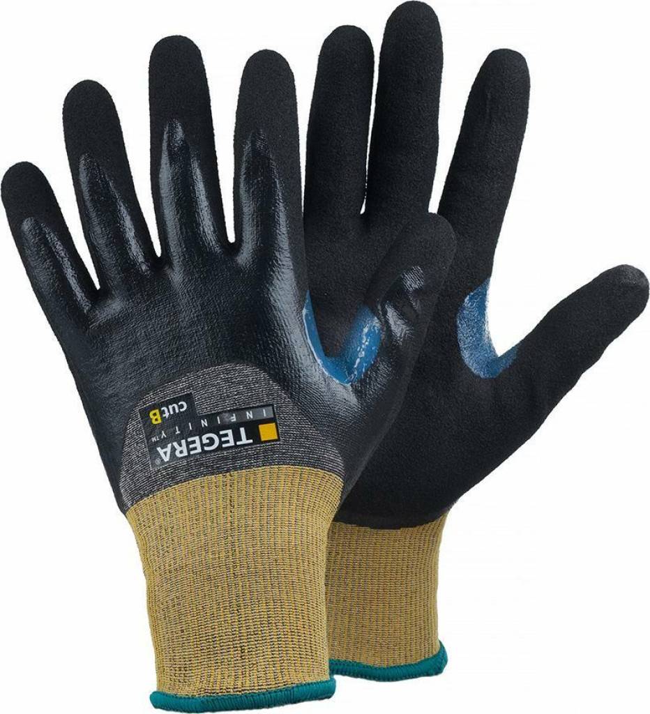 Strick-/Schnittschutzhandschuh TEGERA 8806Zulassung/Norm EN 3882003Eigenschaften Beständig gegen Kontaktwärme bis 100 C Handfläche beschichte