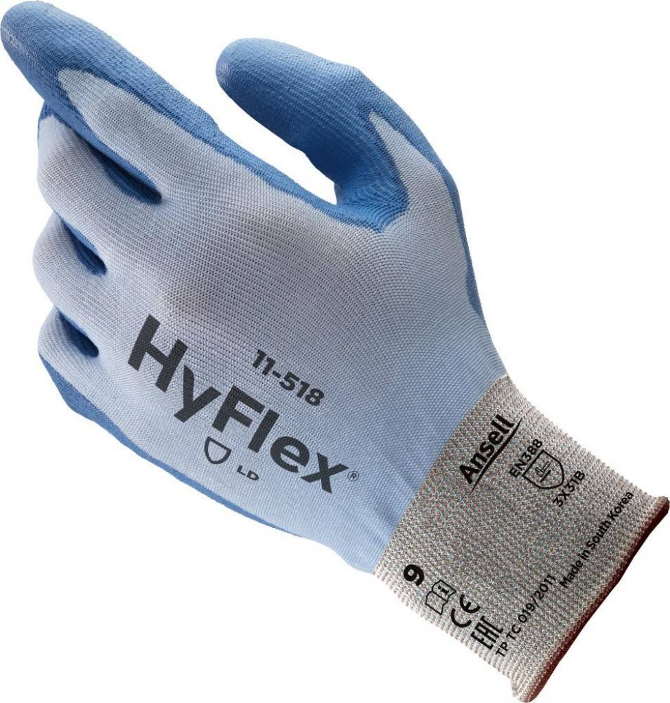 Montagehandschuh HyFlex 11-518Zulassung/Norm EN 3882016, EN 4202003 A12009, kompatibel mit der REACH-VerordnungAusführung Sehr leichtes, weiches