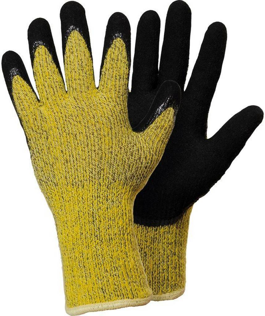 Schnittschutzhandschuh Nitril Handfläche beschichtet Sandige Oberfläche Schnittbeständigkeit Klasse F 7 gg Acryl Para-Aramid