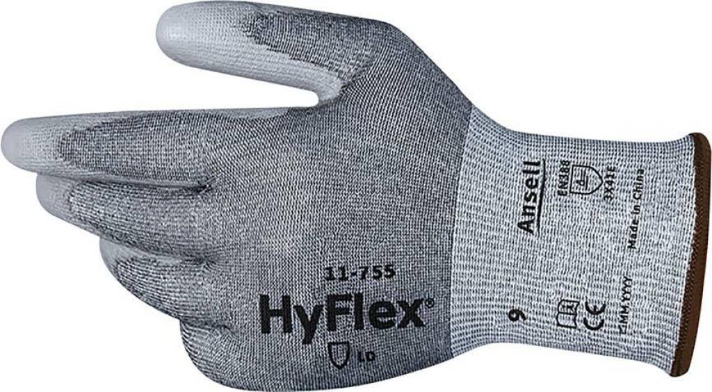 Schnittschutzhandschuh HyFlex 11-755Zulassung/Norm EN 4202003 A12009, ESDAusführung Atmungsaktiv Touchscreen-Kompatibilität Anatomische Pa