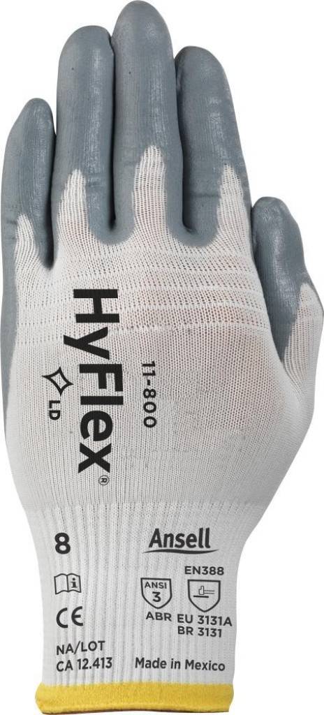 Montagehandschuh HyFlex 11-800Zulassung/Norm EN 3882016, EN 4202003 A12009, kompatibel mit der REACH-VerordnungAusführung Guter Ölgriff Hoher