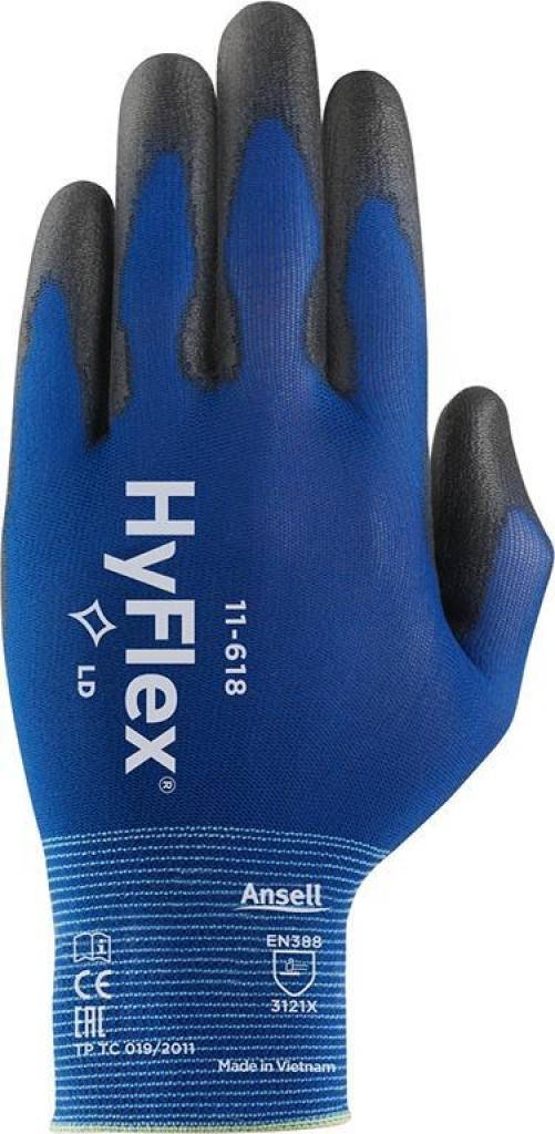 Montagehandschuh HyFlex 11-618Zulassung/Norm EN 3882016, EN 4202003 A12009, kompatibel mit der REACH-VerordnungAusführung Leicht, extrem dünn un