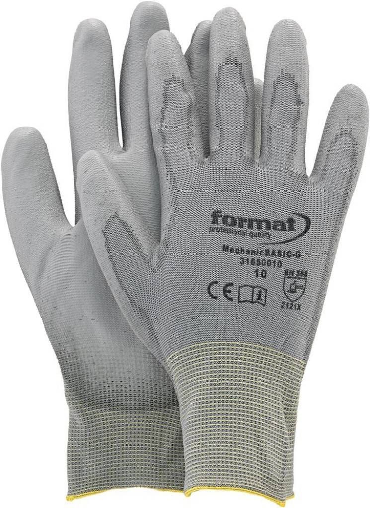 FORMAT Montagehandschuh MechanicBASICZulassung/Norm EN 3882016Ausführung Nahtlos gestrickt PU-Beschichtung auf Handinnenseite bis zu den Finger