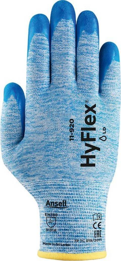 Montagehandschuh HyFlex 11-920Zulassung/Norm EN 3882016, EN 4202003 A12009, kompatibel mit der REACH-VerordnungAusführung Sehr guter Ölgriff dur