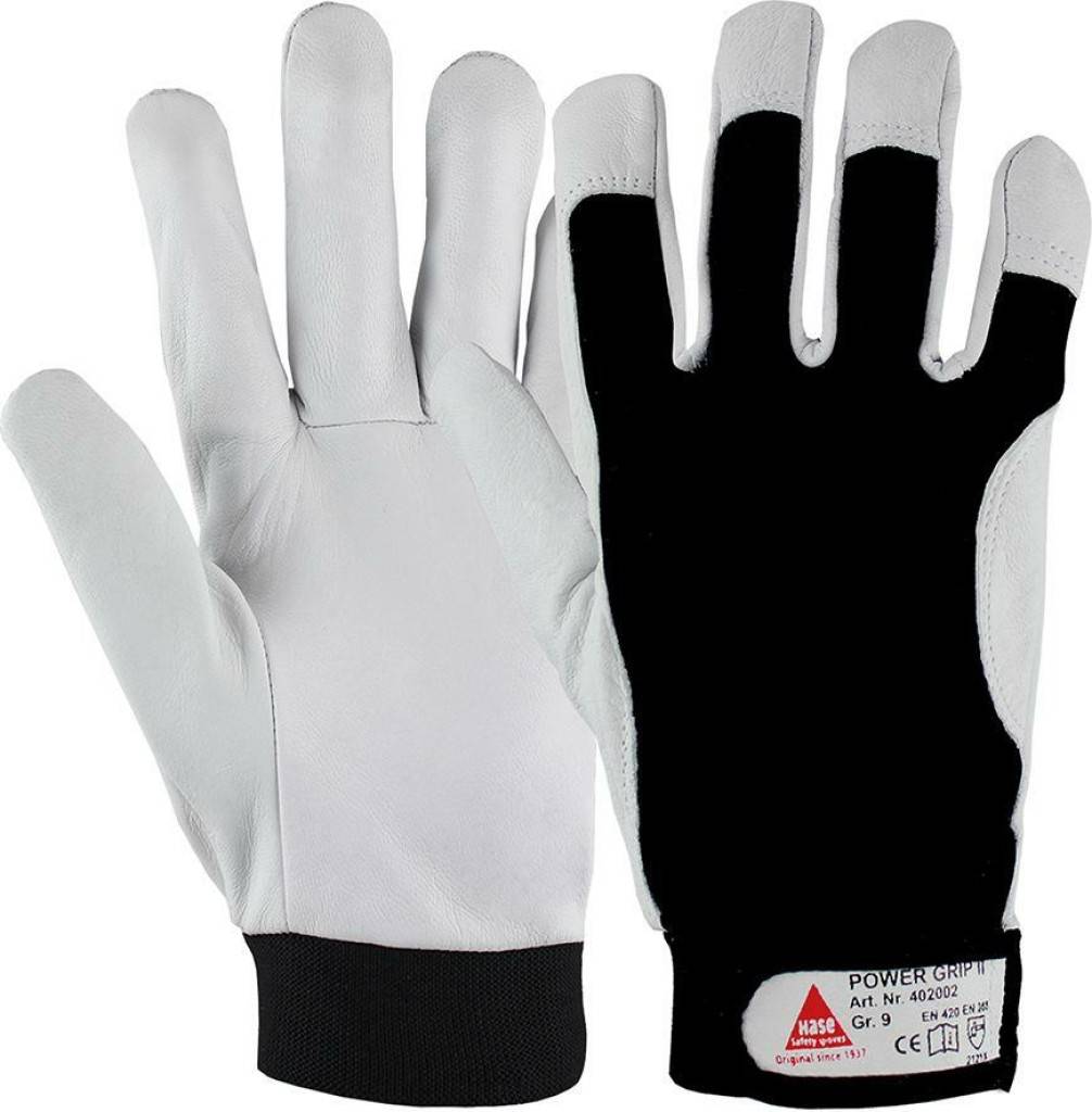 Nappalederhandschuh Power Grip IIZulassung/NormEN 3882016Ausführung Weicher Feinlederhandschuh Mit schwarzem Stretch-Geweberücken und Klettver