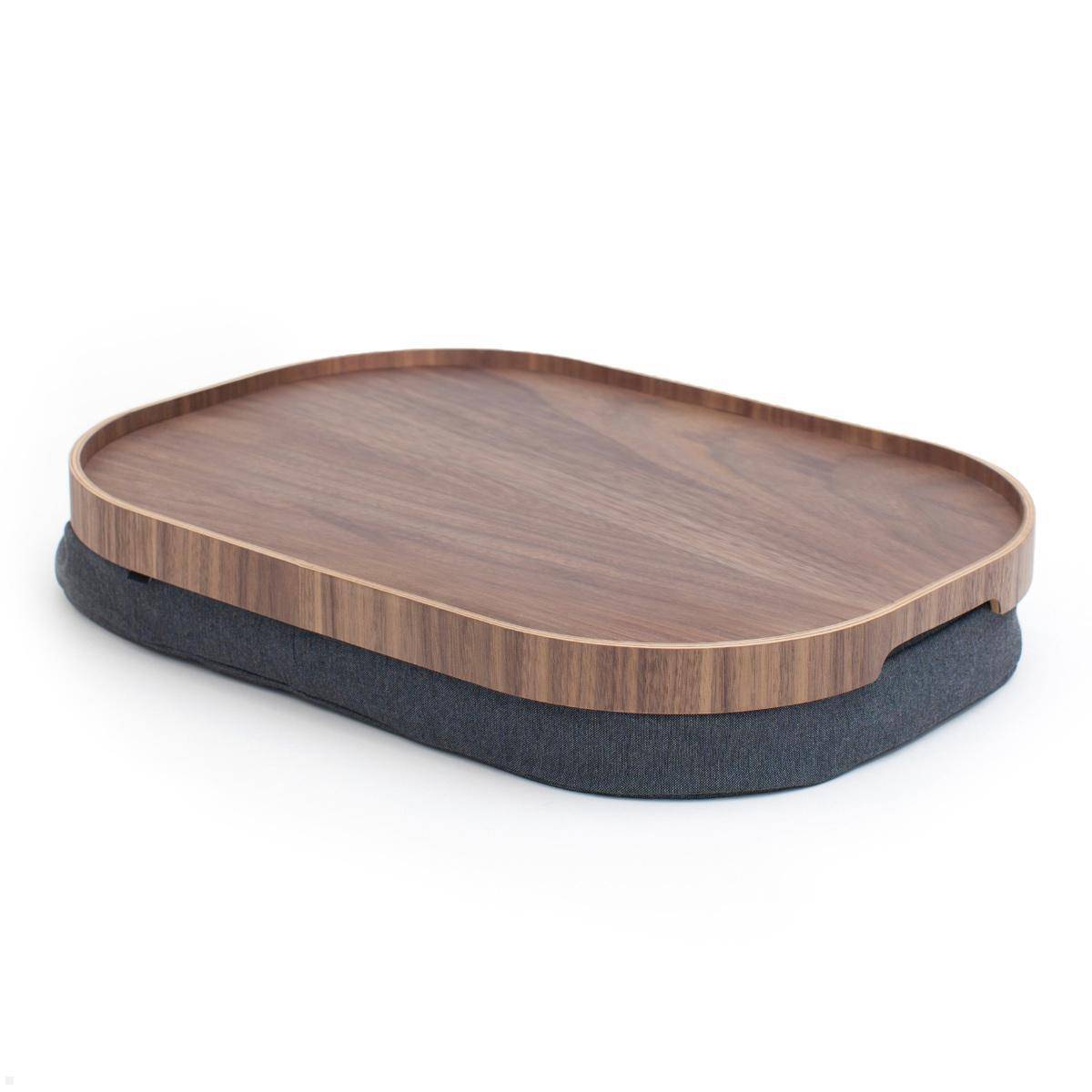 Bosign CurveLine™ Large Laptop Knietablett Laptray Rutschfest, Walnussholz