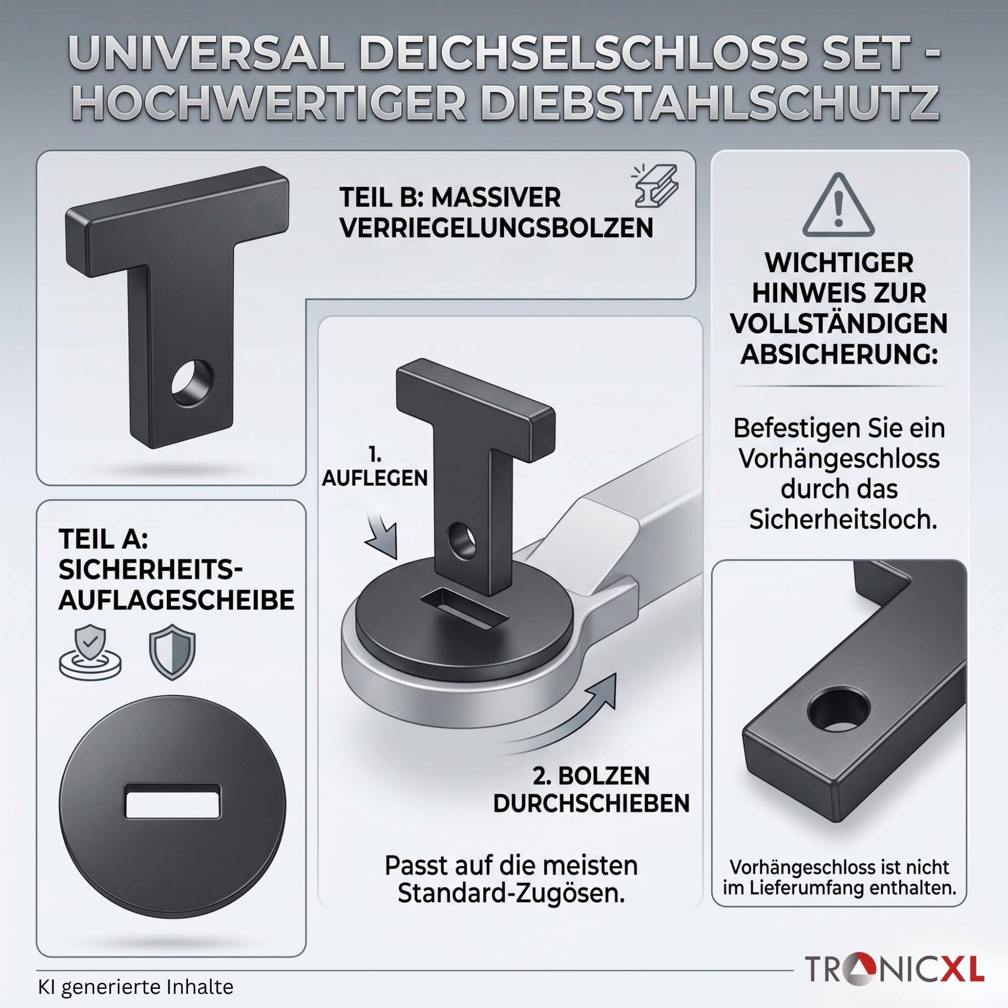 Halterung für LKW Traktor Deichselschloss Schloss Zuggabelschloss Diebstahlsicherung Anhänger