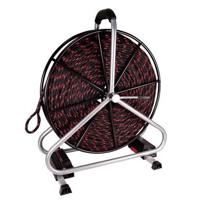 RUNPOTEC Zugseil Polyester Ø10mm, mit Haspel, Bruchlast 1640kg, schwarz, Rolle mit 120m, 1 Stk.