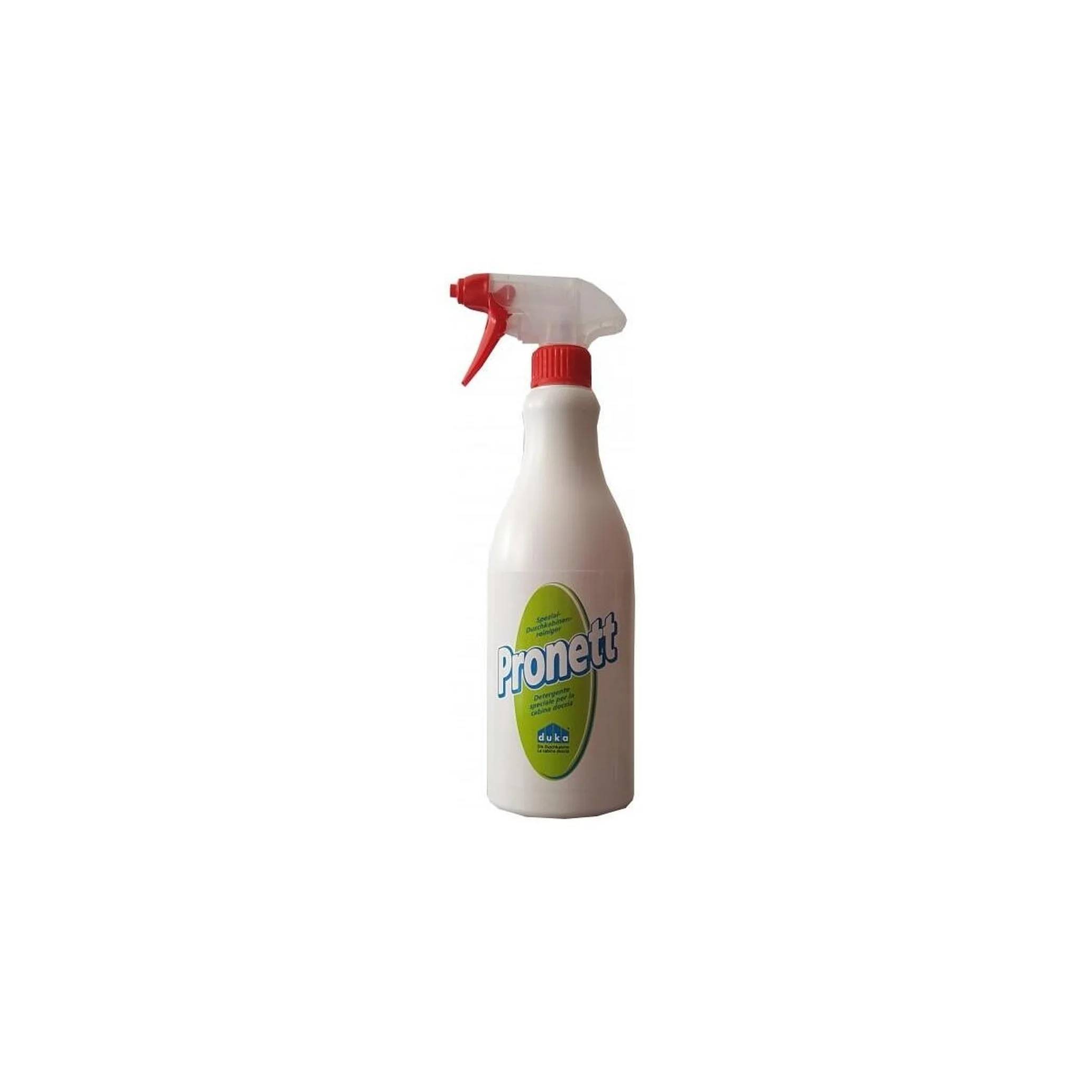 Weiße Sprühflasche mit der Beschriftung „Pronet