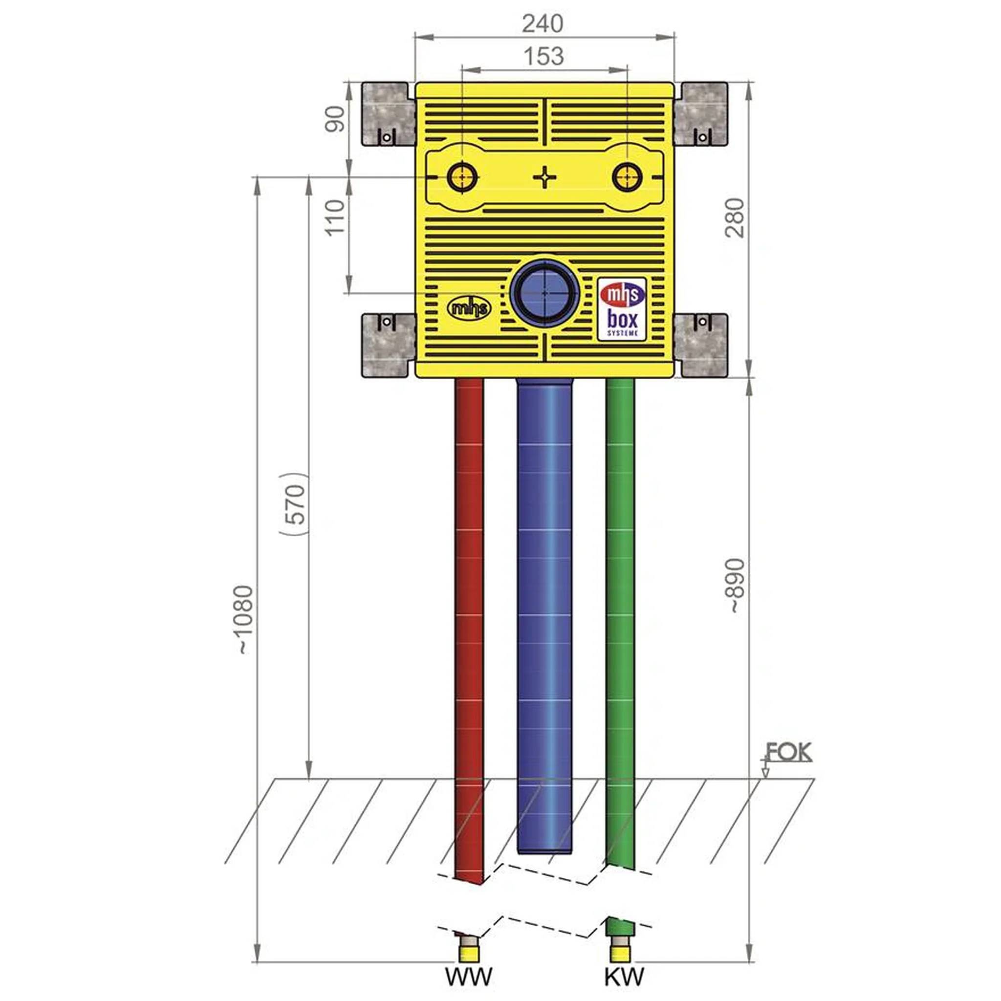 MHS Spültisch, 22041EA5po0a00, Auslass 153mm, STU/240-I/EA/16/5PO/BH-Vogel-Noot Easy Tec, 1 Stk.