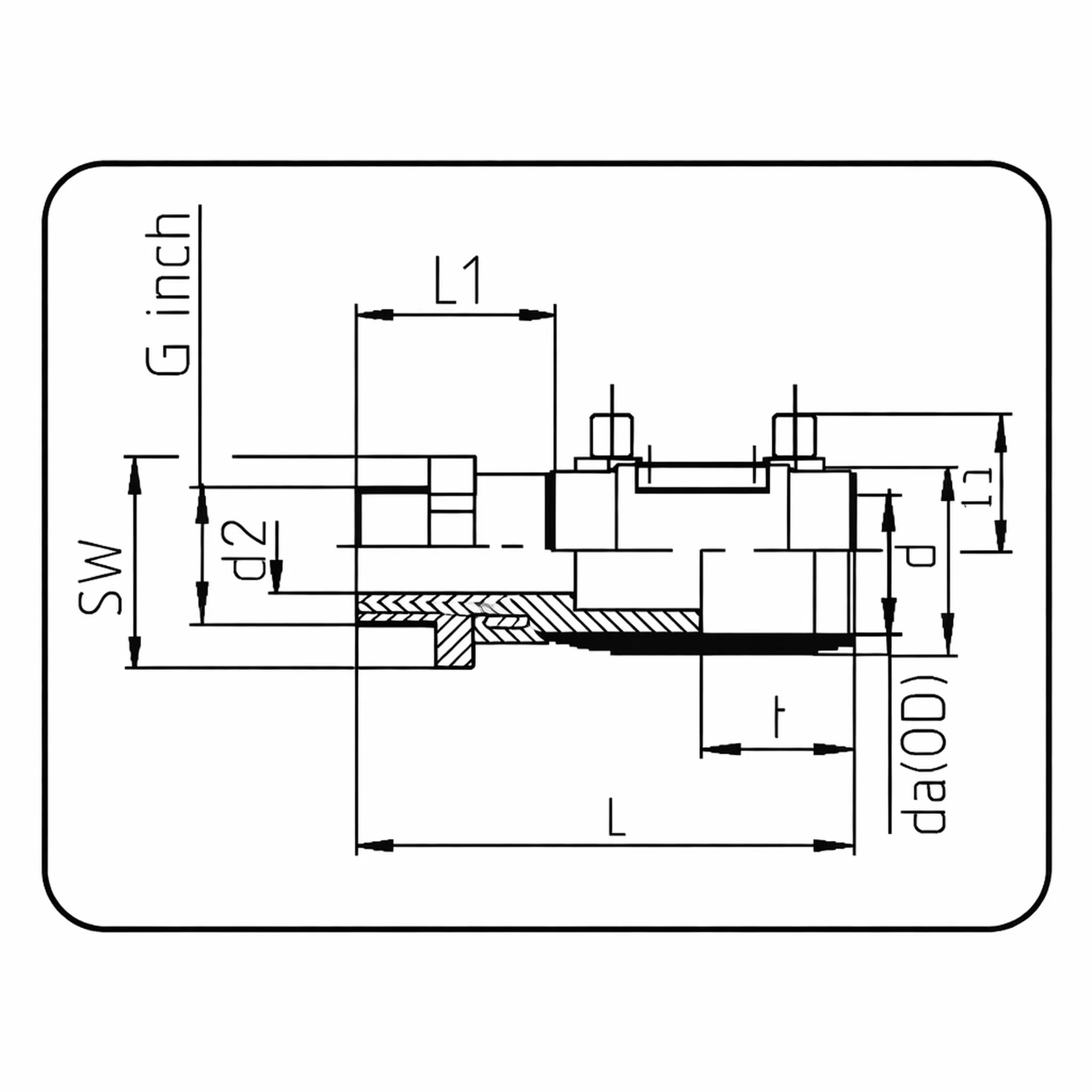 agru PE 100-RC, E-Übergangsmuffe, 32X1", SDR 11, mit Messing-Außengewinde, 1 Stk.