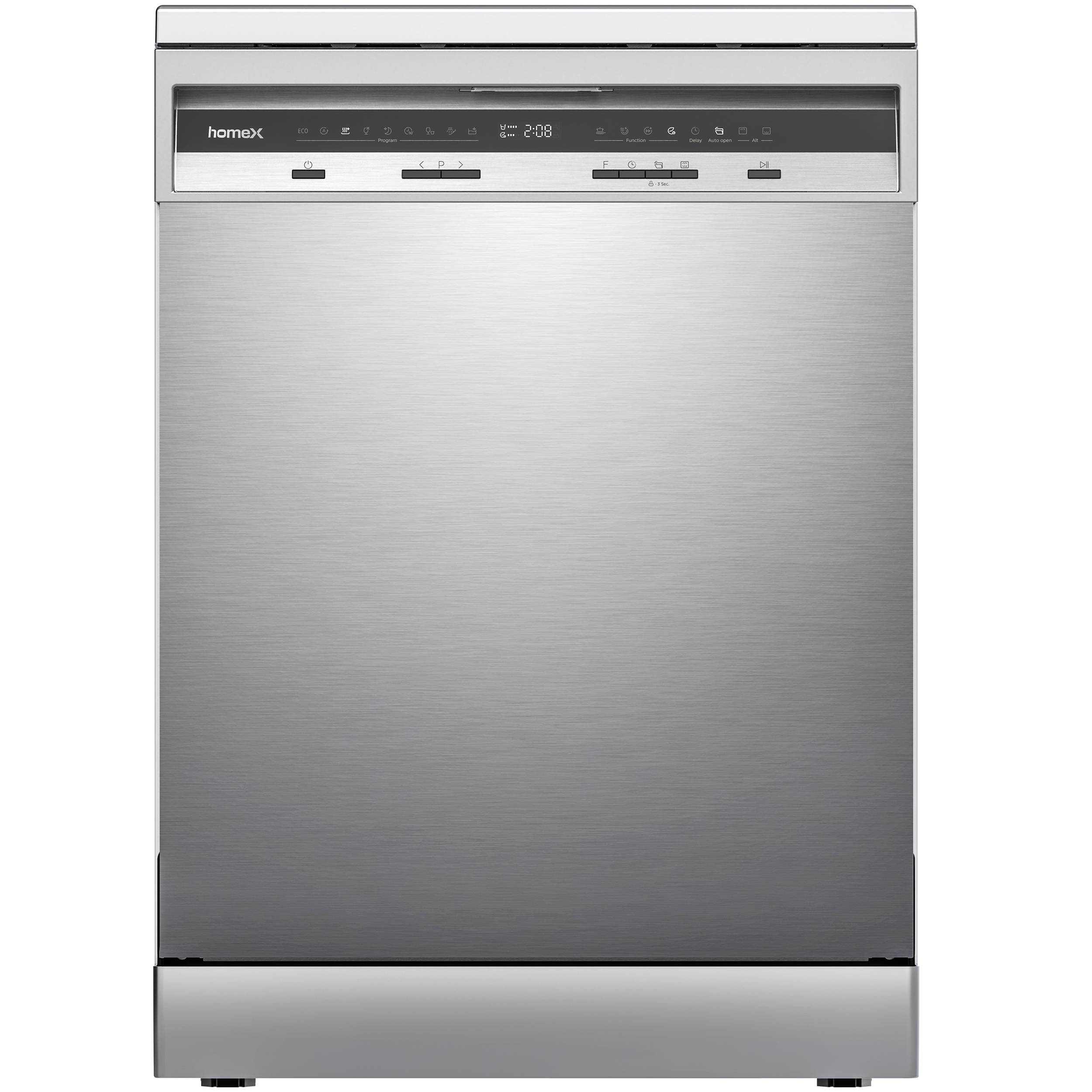 homeX DWFS601442A-S Geschirrspüler 60 cm, Spülmaschine freistehend - 14 Maßgedecke, 9 Programme, AquaStop, Unterbaufähig