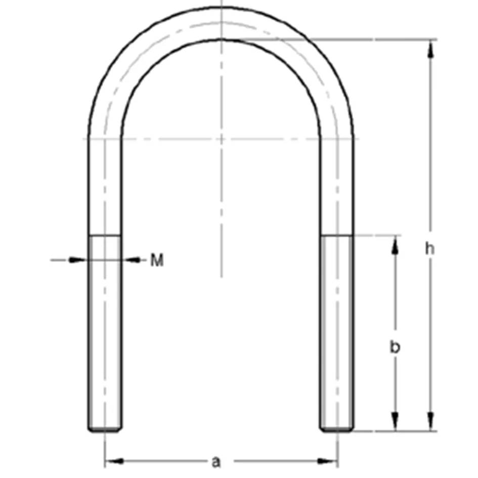 MEFA Rundstahlbügel U-Form M12, für 4Zoll Rohr, 114,3mm, verzinkt, 1 Stk.