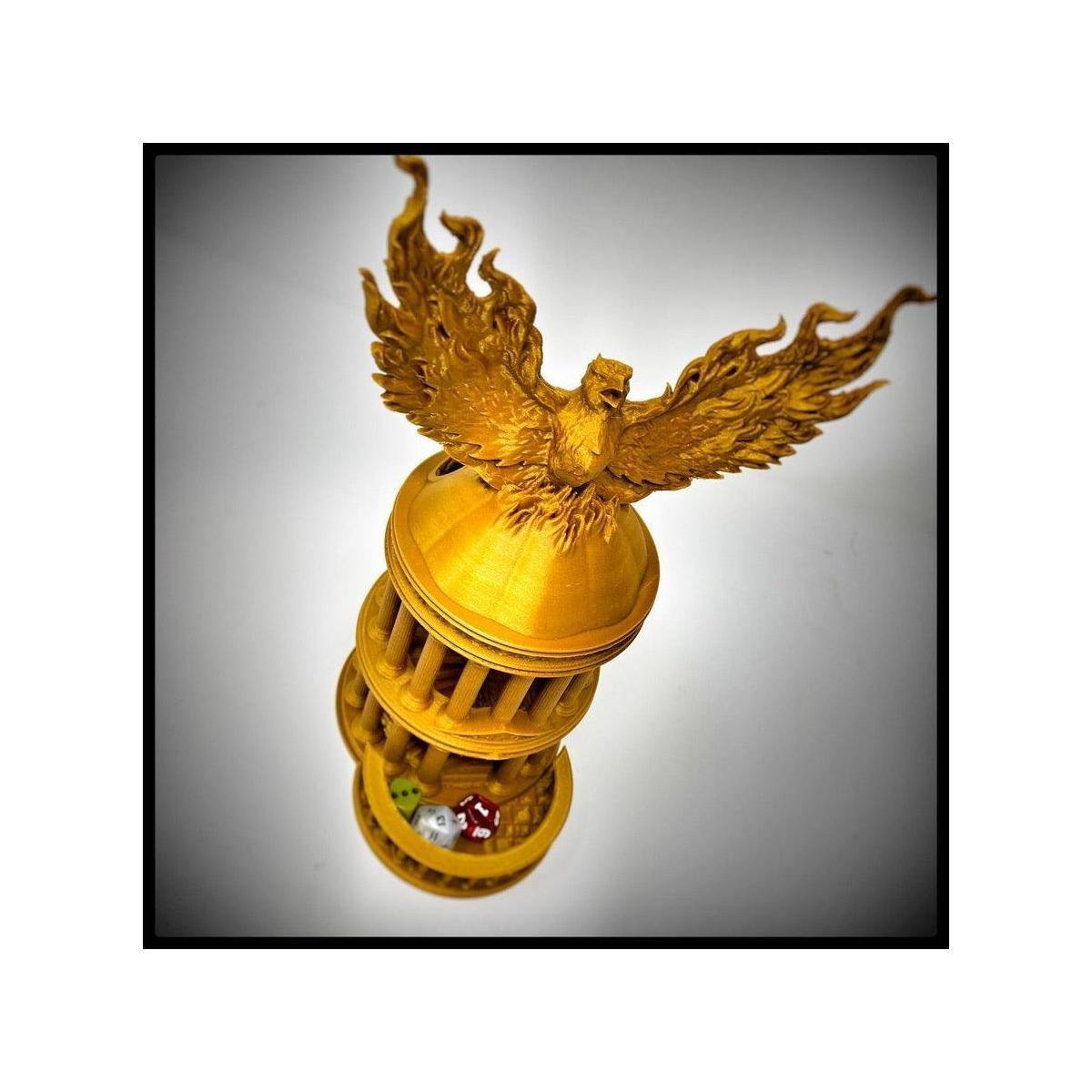 FH4959 - Fates End Dice Tower: Phoenix, gold